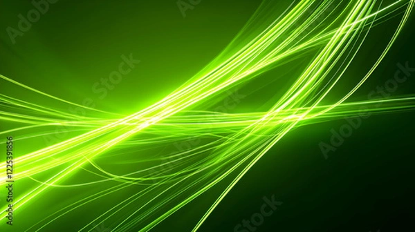 Fototapeta Abstract Green Light Waves Background Image