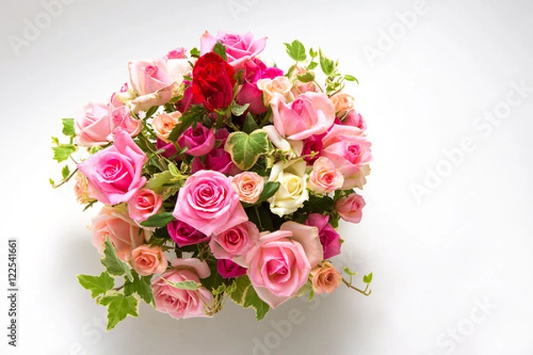 Obraz バラの花　フラワーアレンジメント　俯瞰