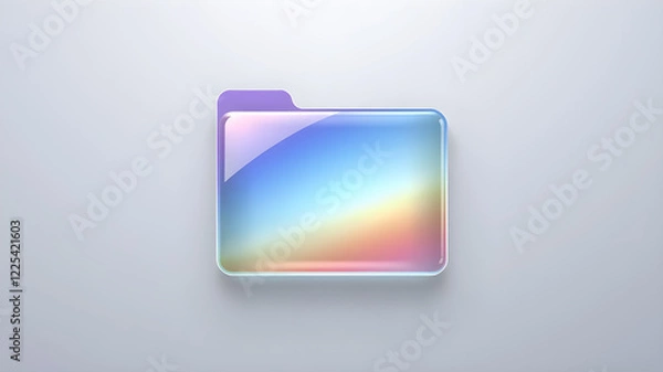 Obraz 3d folder, glass gradient texture. Generative AI