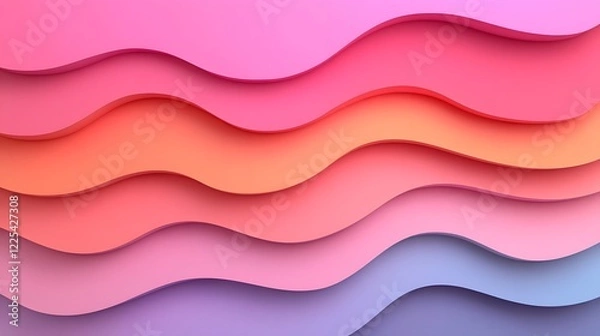 Fototapeta Soft Gradient Waves and Curves Minimalist Design Background for Promotional Banner