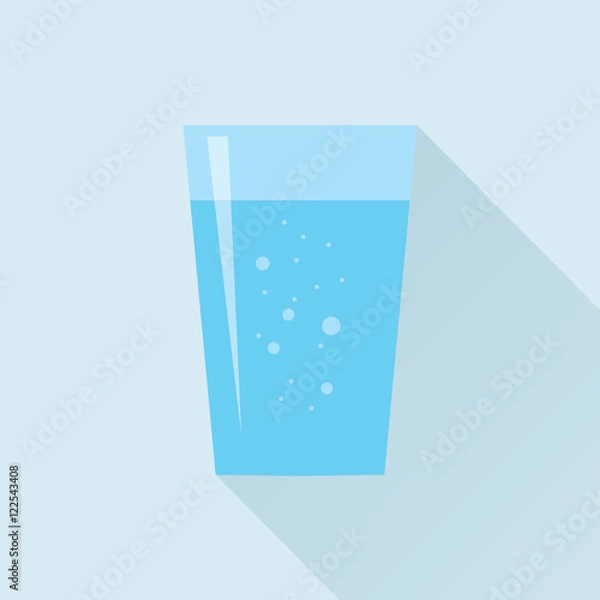 Obraz Glass of Fresh Water Flat Icon