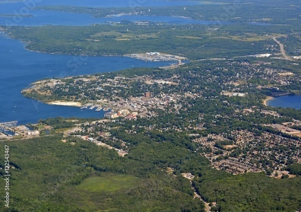 Obraz aerial view of the town of Midland located at the Georgian Bay, Ontario Canada 
