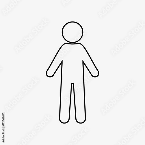 Fototapeta Man standing silhouette, people