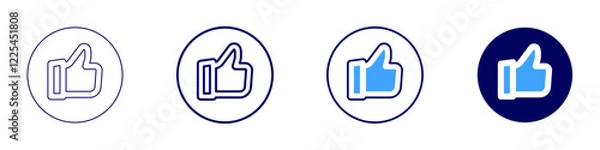 Fototapeta Round like icon in 4 different styles. Thin Line, Line, Bold, and Bold Line. Duotone style. Editable stroke