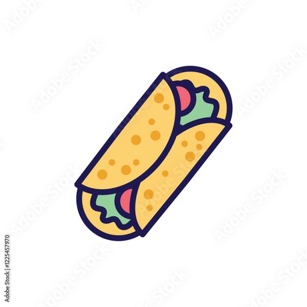 Obraz vector icon image of mexican tacos with white background