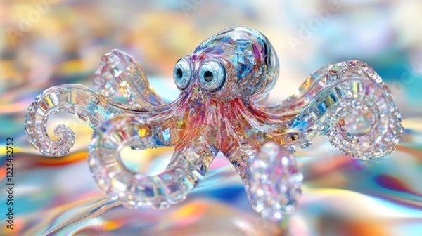 Obraz Crystal Octopus Art Glass Colorful Creature
