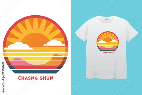 Fototapeta Enjoy summer time summer typography t-shirt design and vector template.