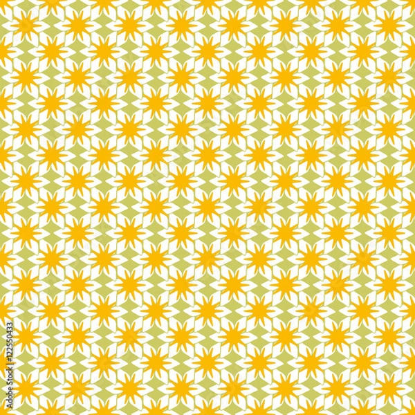 Obraz White yellow flowers seamless pattern