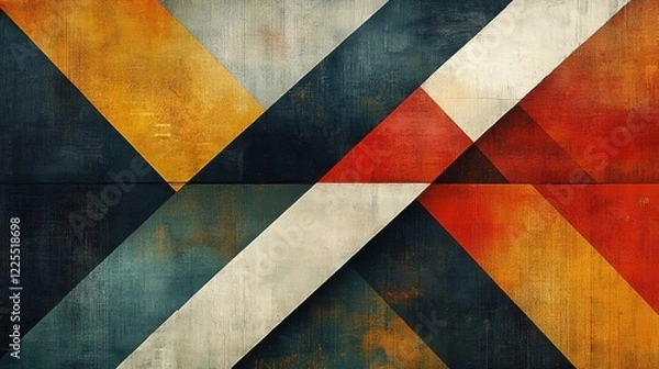 Fototapeta Abstract Geometric Pattern with Warm and Cool Tones