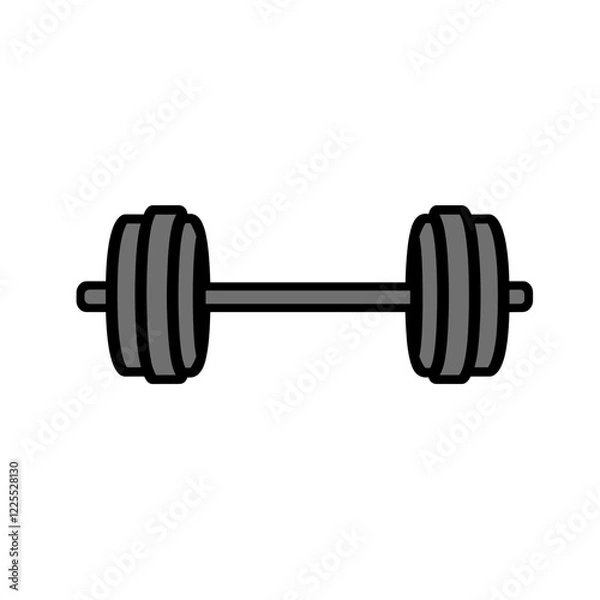 Fototapeta Vector dumbbell icon in flat design style on white background