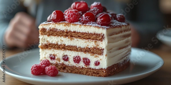 Fototapeta Luxuous Cake, Macro Photography Style, Generative AI Bakery background