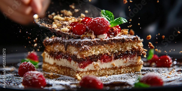Fototapeta Luxuous Cake, Macro Photography Style, Generative AI Bakery background