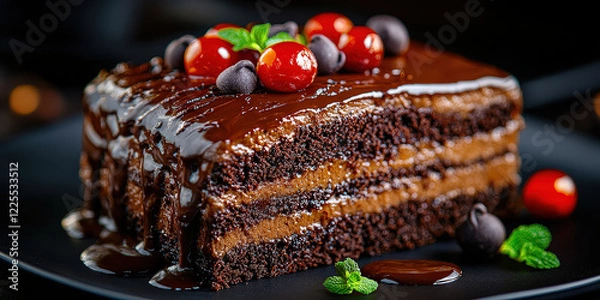 Fototapeta Luxuous Cake, Macro Photography Style, Generative AI Bakery background