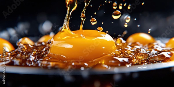 Fototapeta Egg, Macro Photography Style, Generative AI Restaurant background