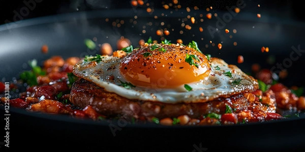 Fototapeta Egg, Macro Photography Style, Generative AI Restaurant background