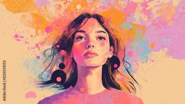 Fototapeta Youthful Positivity and Creativity Abstract Illustration with Vibrant Colors and Inspirational Themes