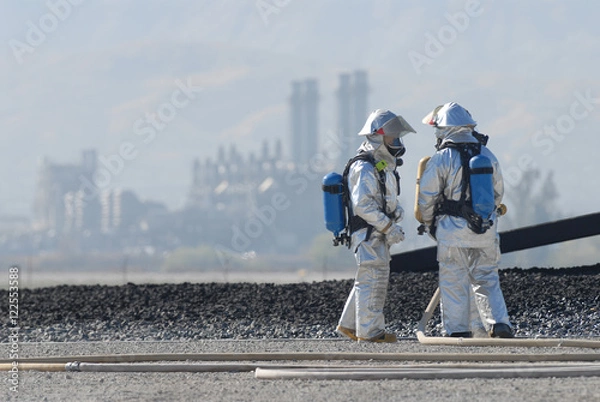 Fototapeta Firefighter training