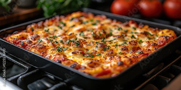 Fototapeta Luxuous Pizza, Macro Photography Style, Generative AI Pizza Restaurant background