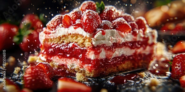Fototapeta Luxuous Cake, Macro Photography Style, Generative AI Bakery background