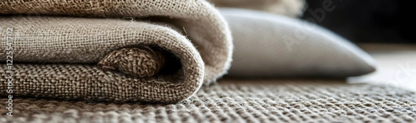 Obraz Textured fabric showing burlap details and natural tones  -