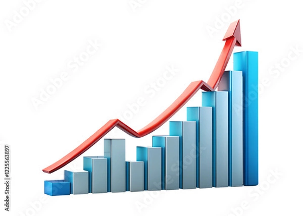 Fototapeta business graph on white background