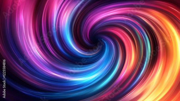 Fototapeta 
Colorful swirl elements with neon led illumination. Abstract futuristic background.