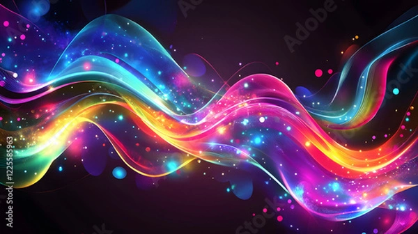Fototapeta 
Colorful swirl elements with neon led illumination. Abstract futuristic background.