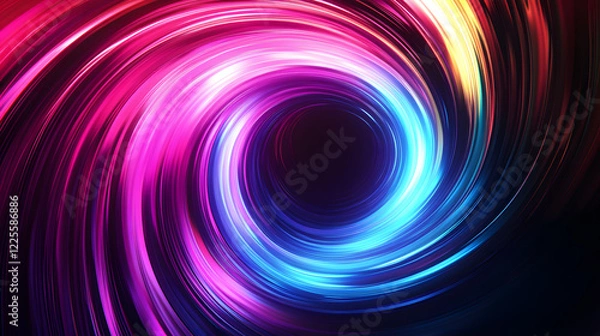 Fototapeta 
Colorful swirl elements with neon led illumination. Abstract futuristic background.