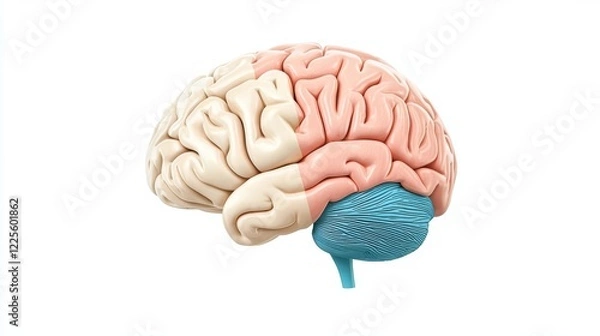 Fototapeta Detailed view of a brain model showing structure.