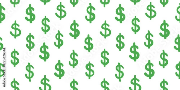 Fototapeta Seamless pattern with money in hand drawing style in vector on transparent background. Element for decoration postcards poster print background backdrop wrapping packaging wallpaper banner