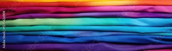 Obraz Waves of colorful fabric represent the LGBT pride flag, flowing together in a beautiful display of unity and diversity during a vibrant celebration event focused on love and acceptance