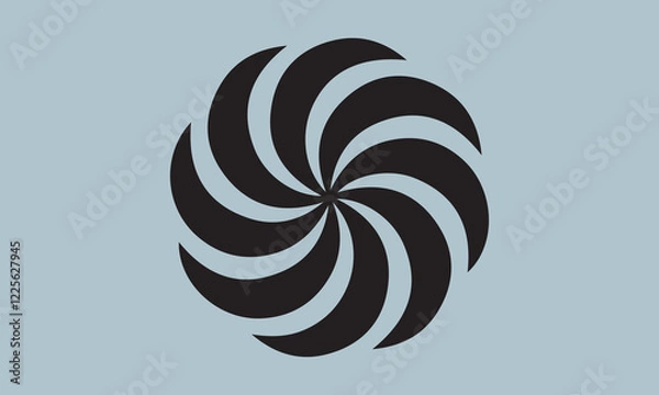 Obraz Spiral Swirl Design Elements stock illustration 'spiral, design element, illustration, retro style, vector, black color, swirl pattern, horizontal, simplicity, spotted, vortex, abstract, computer grap