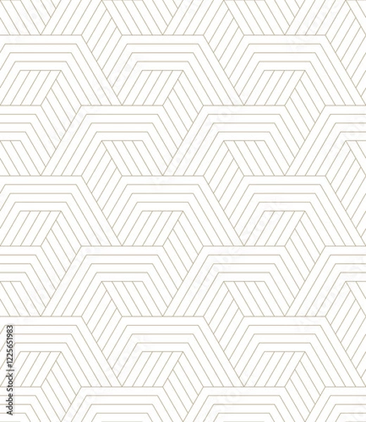 Fototapeta Seamless geometric pattern. Modern background with hexagons of thin threads.