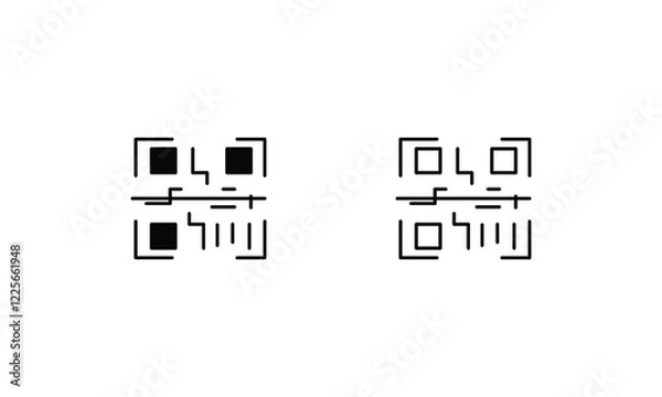 Fototapeta Qr Code icons set vector stock illustration