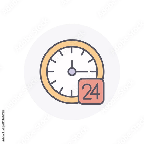 Fototapeta 24 Hours vector icon stock illustration