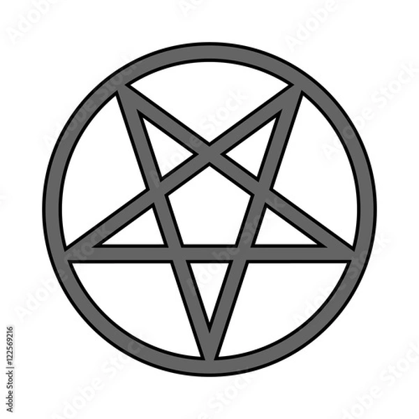 Fototapeta Pentagram symbol icon on white.