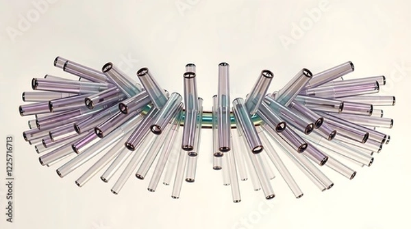 Obraz 3d rendering abstract shape with iridescent colors. dynamic, elegant, curved tube