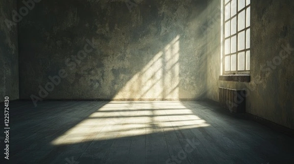 Fototapeta Sunlight Streaming Through a Window in an Empty Room