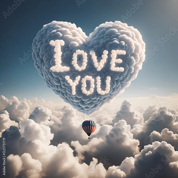 Obraz heart shaped clouds