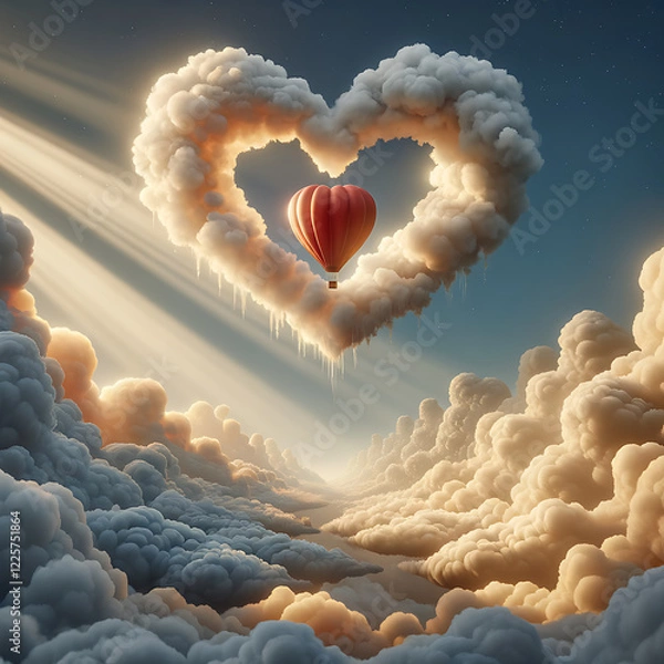 Obraz heart shaped clouds