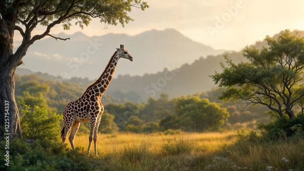 Obraz  Giraffe in the Savanna
