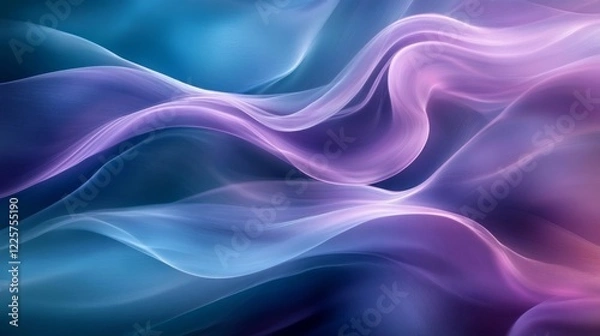 Fototapeta Abstract Purple Blue Flowing Wave Elegant Design Background Texture art soft calm waves curve lines 