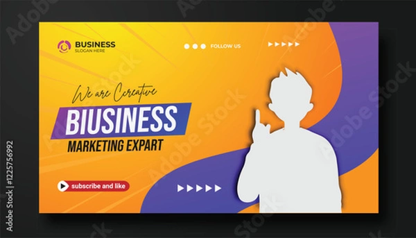 Fototapeta YouTube thumbnail and web banner template	