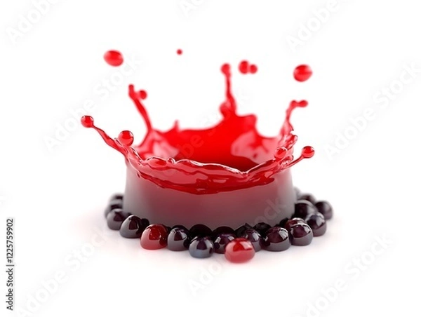 Fototapeta Blueberry juice splash with vibrant effect