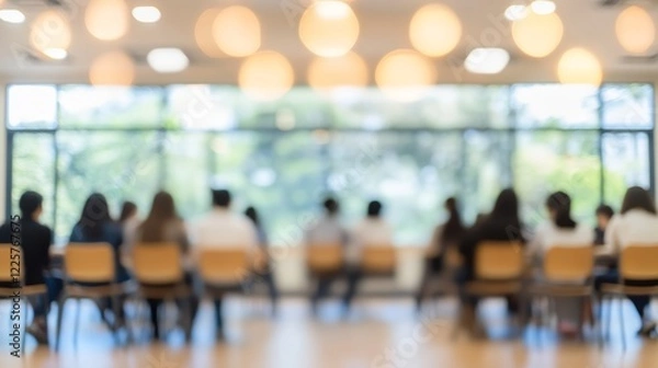 Fototapeta Blur image parent of student and teachers are meeting use for background