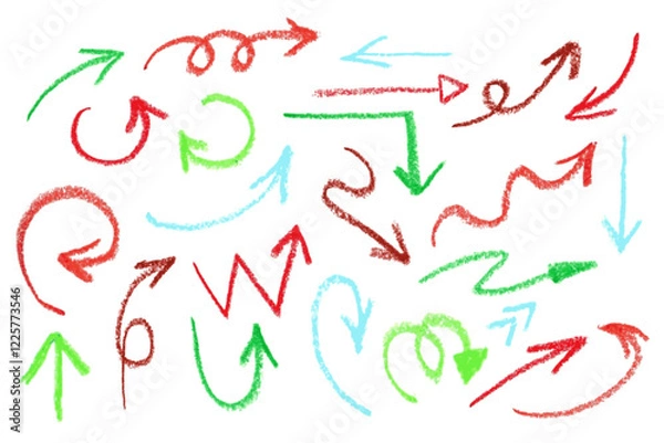 Obraz Collection of hand drawn arrows pointing in different directions