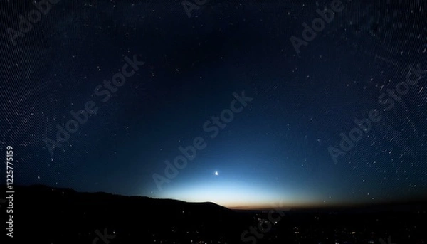 Fototapeta 어두운 하늘을 배경으로 한 행성의 밤 장면