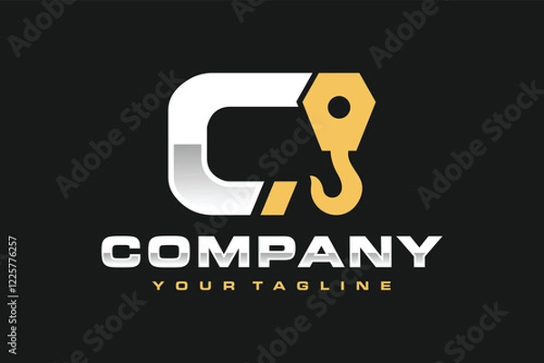Obraz letter C hook crane logo