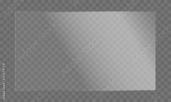 Obraz Realistic Glass Pane Mockup with Subtle Shadows – Vector Design.
