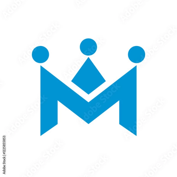 Fototapeta A minimalist letter M logo with a crown, perfect for royal, luxury, and business themed brands. This versatile design can be used as a logo, icon, or graphic element